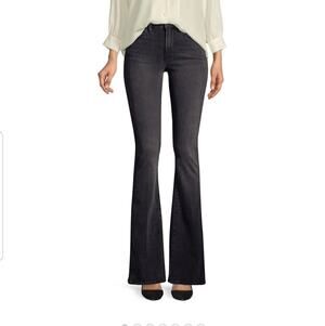 FRAME Le Super High Flare Jeans Gray Charcoal Size 29 Denim Faded Black Women's